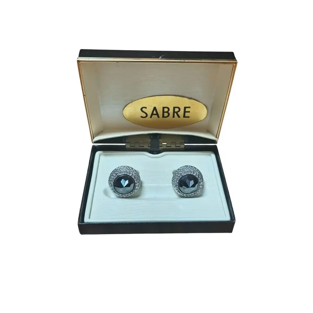 Vintage Sabre By Swank Cufflink Set Complete